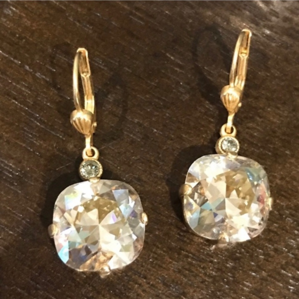 Catherine Popesco La Vie Parisienne Rhinestone and Gold Plated Earrings